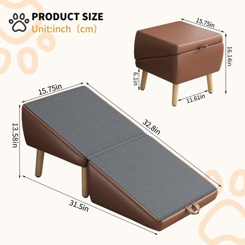 Dog Stairs for Small Dogs and Cats, Dog Ramp for Couch and Bed,