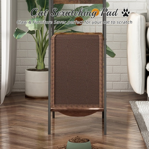 58-Inch Modern Cat Tree for Large Cats – Wooden Maine Coon Cat Tower