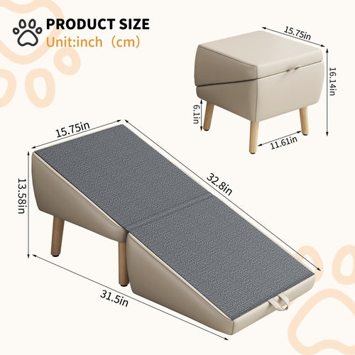 Dog Stairs for Small Dogs and Cats, Dog Ramp for Couch and Bed,