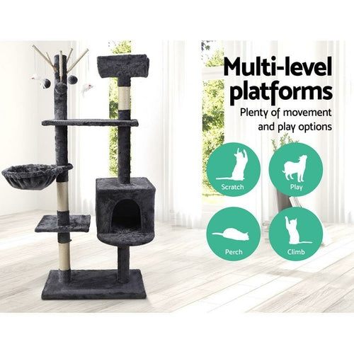 i.Pet Cat Tree 140cm Tower Scratching Post Scratcher Trees Toys Condo